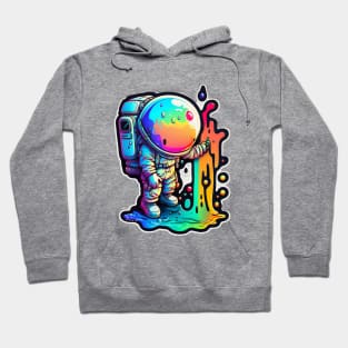 Colorful melting Astronaut Sticker #4 Hoodie